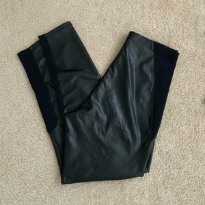 Express vegan leather and fabric leggings